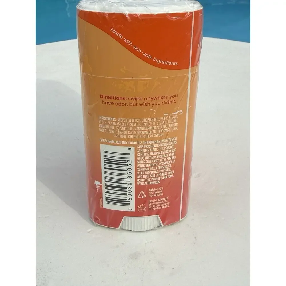 (3) Lume Whole Body Deodorant Smooth Solid Clean Tangerine 2.6 oz SHIPS FAST